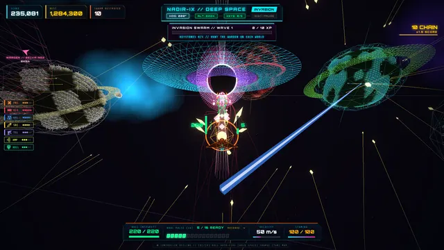 Flying through the Nadir-IX star system